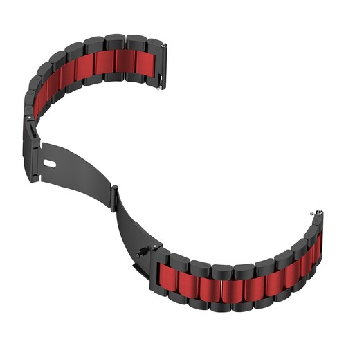 Cinturino per Huawei Watch GT Runner / GT 3 46mm maglia acciaio inox nero/rosso - Zdjęcie 2 z 5