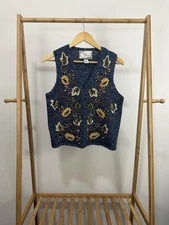 VTG Carolina Colours Fall Ivy Plant Knit Sweater Size M