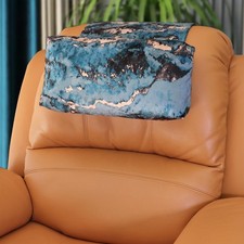 AmazeCov Non-Slip Recliner Head & Neck Pillow - Velvet Cover, Dark Blue