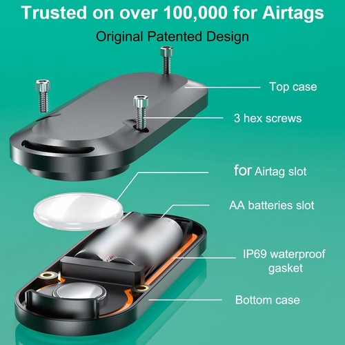 Wasserdicht für AirTag Case mit 10 Jahren Akkulaufzeit und starkem ABS-Material - Photo 6/10