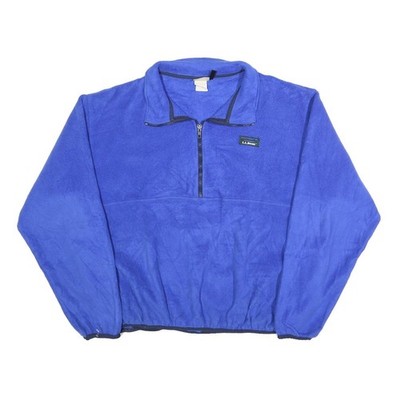 LL BEAN Herren blau uni Pullover Jersey Rundhals Basic Strick L leicht