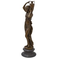 Bronzeskulptur Einer Frau Nach Carrier-Belleuse Replikat Retro Design Dekoration