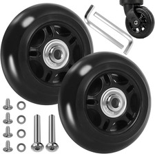 76Mm Luggage Wheel Replacement, Suitcase Wheels 76X24Mm with 40Mm Axle, Inline S