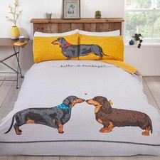 Hello Sausage Single Duvet Cover Set Animals Dogs Kids Bedding 2-in-1 Designs