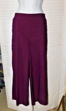 Counterparts Size XL Purple Stretch Comfort Waist Band Wide Leg Womens Pant BNWT
