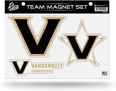 Vanderbilt University Commodores Multi Magnet Set, 8.5x11 Inch Sheet, Die...