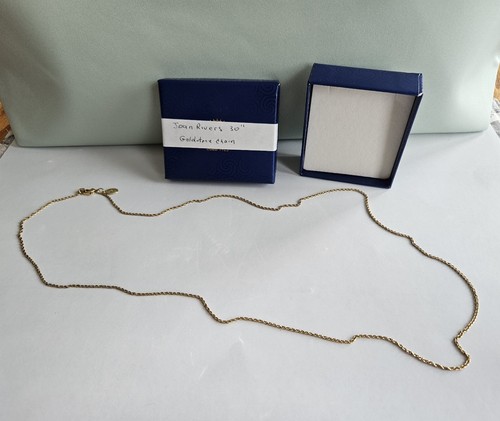 Joan Rivers Gold Tone Vintage Twist Style Chain Necklace 30" Length VGC