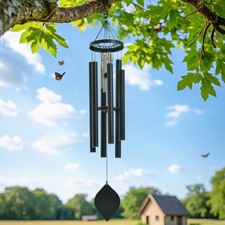 Stylecraft Double Wind Chime 46" Large Outdoor Aluminum Tubes Patio Garden