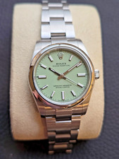 Rolex Oyster Perpetual 34mm Pistachio Green Dial St. Steel Watch Ref. 124200