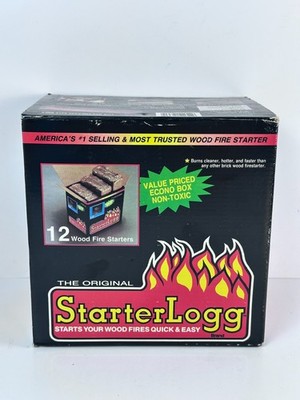 StarterLogg Original Wood Fire Starter 12 Pack Non Toxic Fireplace