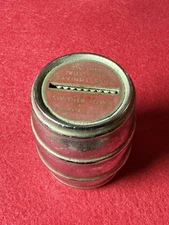 Vintage Swisher, Iowa Trust & Savings Liberty Co Metal Barrel coin promotional