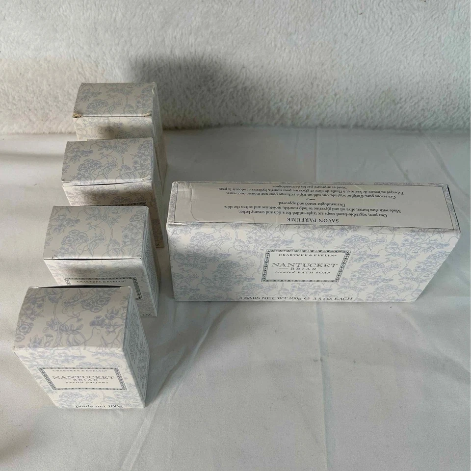 Paquete de 5 jabones de baño perfumados Crabtree Evelyn Nantucket Briar 3,5 oz NUEVO Foto 3 de 4