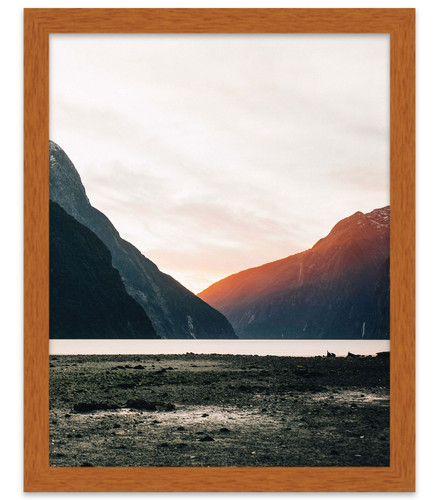 14x14 Flat Walnut Brown Wood Picture Frame UV Acrylic and Foam Board - Picture 5 of 7