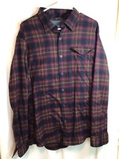 George Plaid Flannel Long Sleeve Button Up Mens XL Thick Lined Quality Shirt EUC