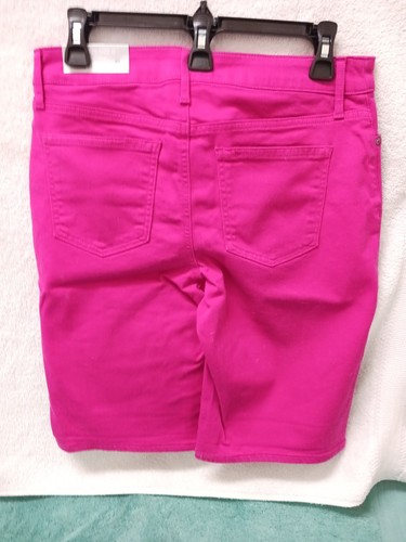 Chico's Girlfriend Shorts SO SLIMMINGhaute Pink Denim Bermuda Size 0 Small 4 NWT - Picture 5 of 8