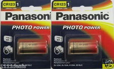 2 Panasonic CR123 CR123A 123 Lithium Photo 3V Batteries Expires 2023