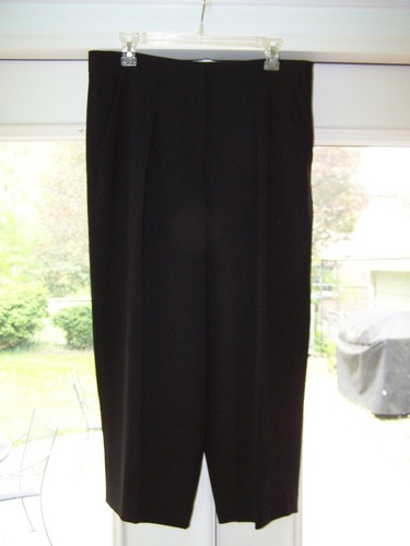 DKNY Wide Leg Cropped Pants Black Size 
