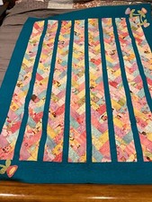 Floral Quilted Embroidered Throw Blanket Couch/Bed Throw 50 x 66 EUC