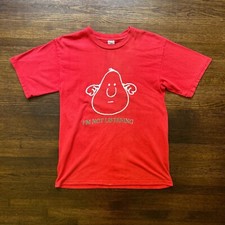 Vintage 90s Funny Art T Shirt Cotton USA Made Red Sz Medium
