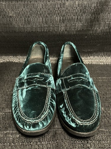 COLE HAAN - Slip-on Suede Leather Loafers - Green 9M Driving Shoes Air NWOB - Picture 2 of 13