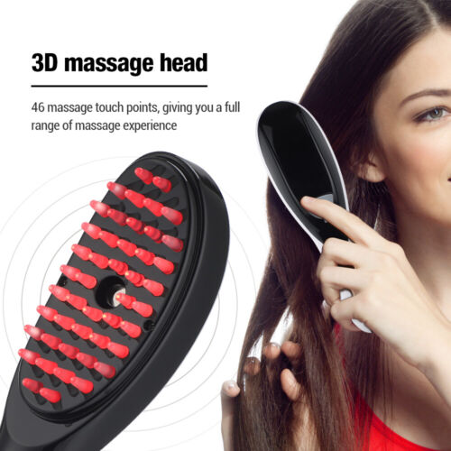 Electric Vibration Massage Comb Red Blue Light Therapy Hair Massager Machine - Picture 2 of 17