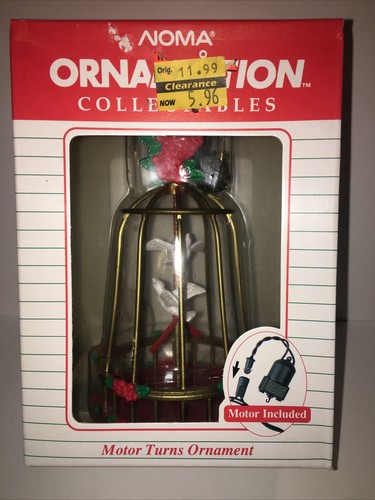 VTG NRFB 1989 Noma Ornamotion Gold White Doves Birds in Cage Christmas Ornament - Picture 3 of 7