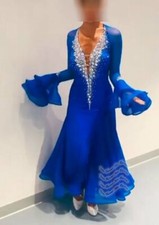 B8642 women ballroom Waltz Tango standard dance dress UK 10 US 8 blue