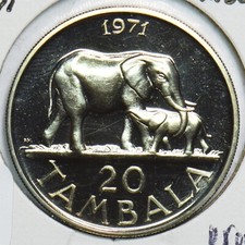 Malawi 1971 20 Tambala Proof Elephant 298987 combine shipping
