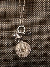 New York Company Silver Shiny Circle Pendant Charm Necklace NWT