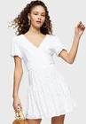 Ex Topshop White Summer Crew Neck Shift Dress Size UK 6/ Eur 34 - RRP £29.00