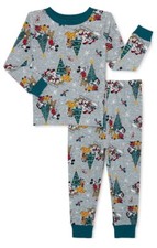 Disney Mickey Mouse Pajamas Toddlers Snug-fit Christmas 2Pc Unisex 12m NEW
