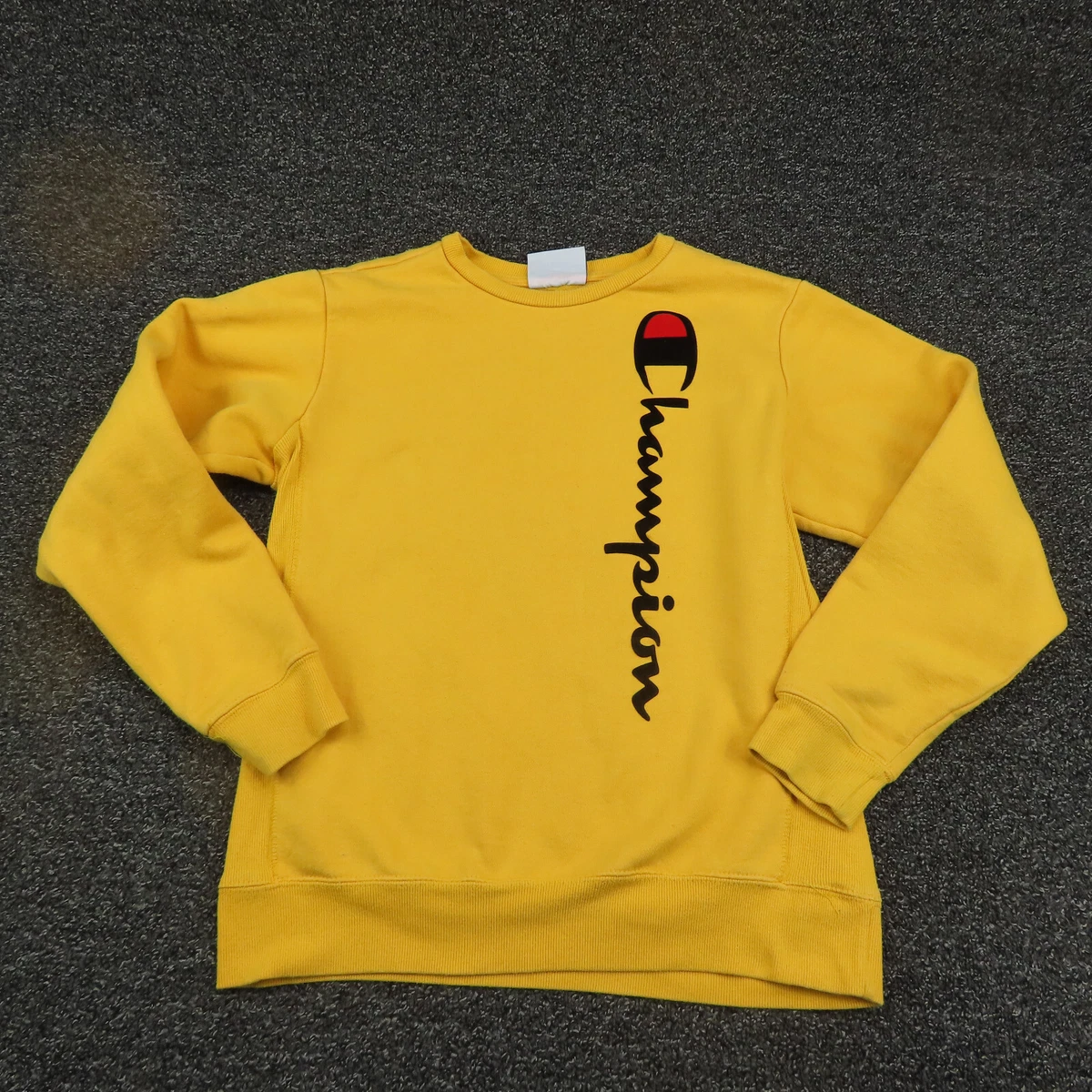 Champion Sweatshirt Youth Large Yellow Long Sleeve Casual Comfort