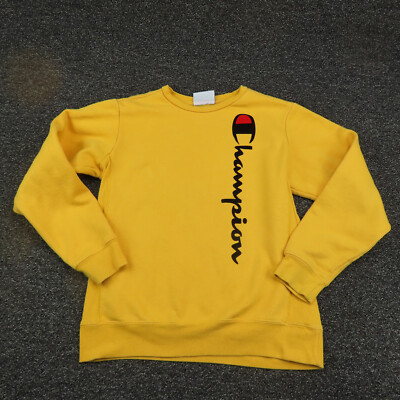 Champion Sweatshirt Youth Large Yellow Long Sleeve Casual