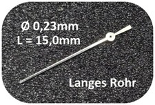 Sekundenzeiger 0,23mm Langes Rohr SILBER L= 15mm - center second hand - 23LR