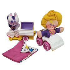 VINTAGE 1987 FISHER PRICE SMOOSHEES KATHY AND KITTYCAMP CAMP PLAYSET W/ CAR