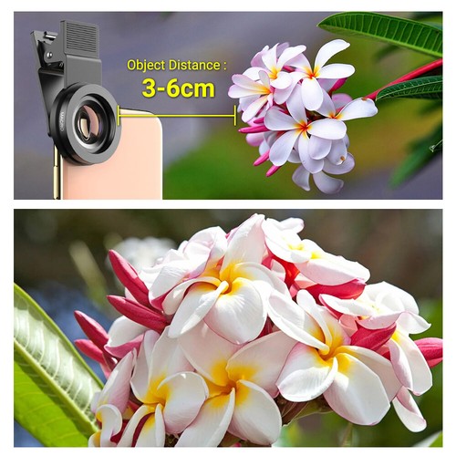 APEXEL Kit Objectif Appareil Photo Téléphone 2 en 1 0,45x Grand Angle 12,5x Objectif Macro pour Téléphone - Photo 5 sur 11