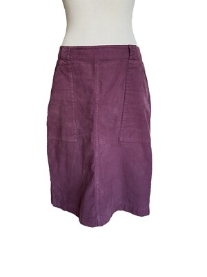 SEASALT.  Peverell Skirt . Size 12. 100% Cotton. Corduroy. Purple. Pencil Skirt.