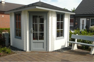 5-Eck Gartenhaus Blockhaus, 2.6x2.6M 5-Eckige aus Holz, 28mm Danielle EB28028F18