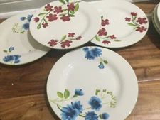 Flower Garden Bouquet Home Studio 11" Decorative raised dinner Plates - Set of 4