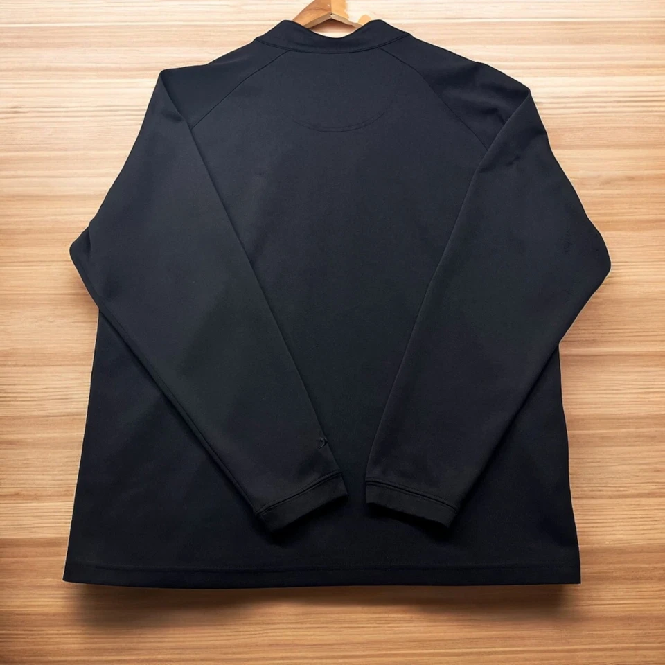 Slazenger Long Sleeve 1/4 Zip Pullover Shirt Mens XL Black w/gray stripes golf - Image 2 of 4