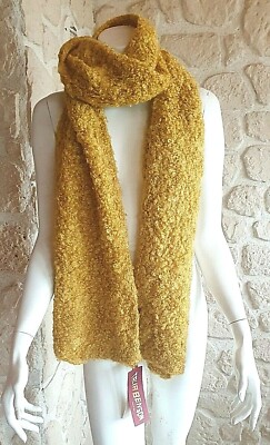 Écharpe Ocre Talia Benson En Mohair Doux - Neuf Avec étiquettes