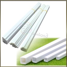 White ABS Square Tube Bar 3-10mm Styrene Plastic Strip Rod Model Craft DIY 250mm