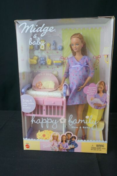 Boneca Barbie Happy Family Midge grávida e bebê 2003. Colecionável.