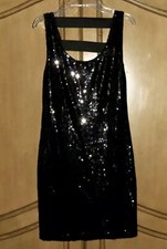MONTEAU, formal, juniors, above knee, mini BLACK SEQUIN DRESS~ SZ. M.... NWOT