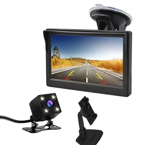 5 Inch Car Rearview Parking System Monitor Backup Camera Night Vision Waterproof