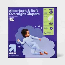 up&up Baby Disposable Overnight Diapers - Size 3 - 66ct