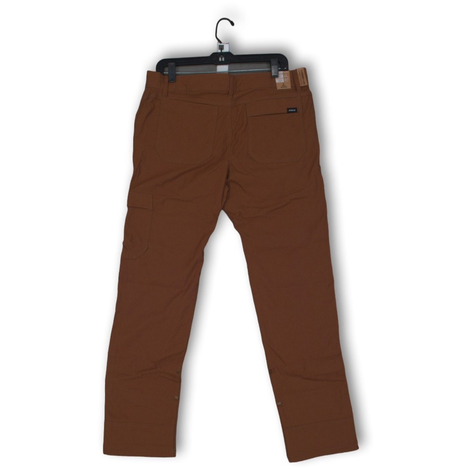 NWT Prana Brown Stretch Zion Slim Flat Front Hiking Chino Mens Pants