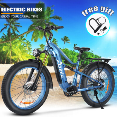 1800W Motor 52V 30Ah E-Bike 35 MPH 26'' Fat Tire Snow Electric Bicycle 2025