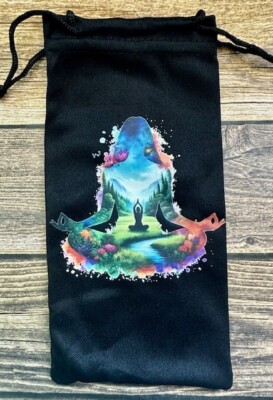 Soft Eye Sunglasses Black Accessory Pouch Pull Top Portable Yoga Meditation Eart