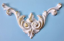 Gips Stuck Ornament Relief Verzierung "Eleganz" in Weiß Gold Silber etc.